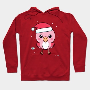 Kawaii Christmas Flamingo - Adorable Holiday Delight for Flamingo Lovers Hoodie